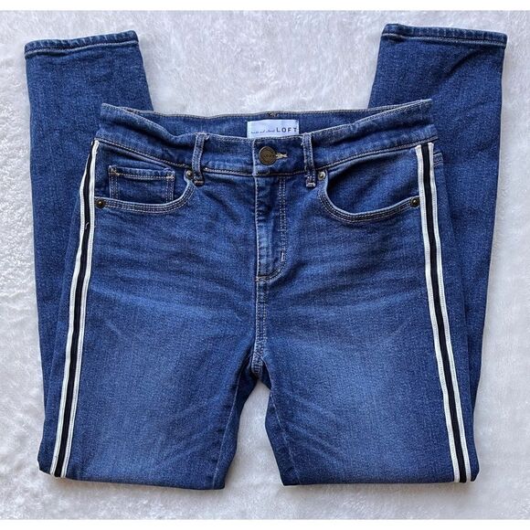Loft Modern Skinny Side Stripe Slim Pocket Jeans, Size 26/2 - Picture 4 of 16